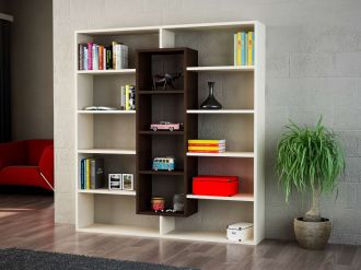 BULDAN designová knihovna, maple/wenge BULDAN designová knihovna, maple/wenge