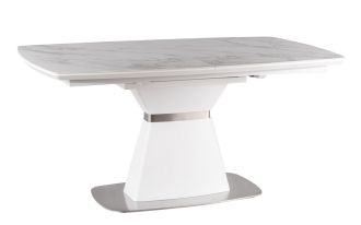 Jídelní stůl rozkládací SATURN II 160 ceramic bílý mramor/bílý mat Jídelní stůl rozkládací SATURN II 160 ceramic bílý mramor/bílý mat