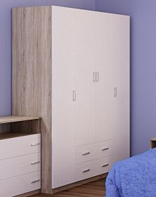 Šatní skříň 4D2S SANTOS sonoma/bílá Šatní skříň 4D2S SANTOS sonoma/bílá