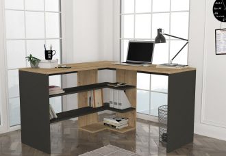 Rohový pracovní stůl BONGA sapphire/antracit Rohový pracovní stůl BONGA sapphire/antracit