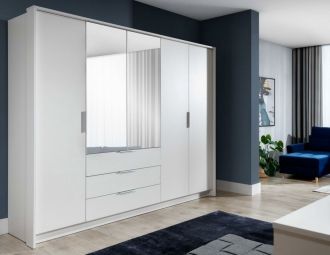 Šatní skříň MALLE 255 bílá/zrcadlo Šatní skříň MALLE 255 bílá/zrcadlo