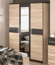 Šatní skříň 3D VERONIKA dub sonoma/wenge/zrcadlo Šatní skříň 3D VERONIKA dub sonoma/wenge/zrcadlo