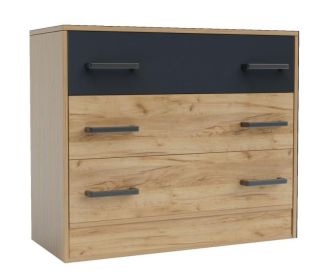 Komoda se 3 zásuvkami BOXBY dub kraft zlatý/grafit šedý Komoda se 3 zásuvkami BOXBY dub kraft zlatý/grafit šedý