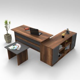 ANGRI kancelářský set se skříňkou, baroko/antacit ANGRI kancelářský set se skříňkou, baroko/antacit