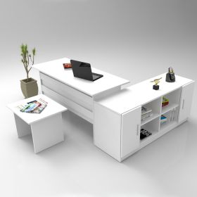 ANGRI kancelářský set se skříňkou, bílá ANGRI kancelářský set se skříňkou, bílá