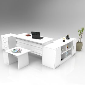 ARLUNO kancelářský set se skříňkou, bílá ARLUNO kancelářský set se skříňkou, bílá