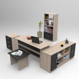 COLIMA kancelářský set s regálem, dub/černá COLIMA kancelářský set s regálem, dub/černá