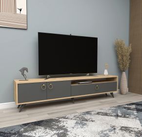 SVELVIK TV stolek na nožičkách, dub / antracit SVELVIK TV stolek na nožičkách, dub / antracit