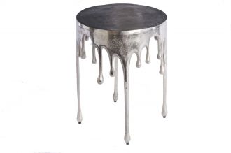 Designový odkládací stolek LIQUID LINE 51 CM SILVER Designový odkládací stolek LIQUID LINE 51 CM SILVER