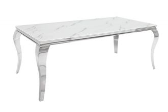 Jídelní stůl MODERN BAROCCO 180 CM SILVER mramorový vzhled Jídelní stůl MODERN BAROCCO 180 CM SILVER mramorový vzhled
