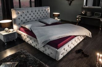Postel CHESTERFIELD LUX 180x200 CM stříbrnošedá samet Postel CHESTERFIELD LUX 180x200 CM stříbrnošedá samet