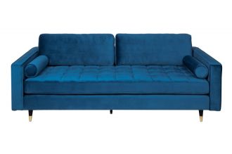 Luxusní pohovka COZY VELVET 220 CM modrá samet Luxusní pohovka COZY VELVET 220 CM modrá samet