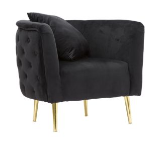 Křeslo MODERNO 76 CM černé samet Křeslo MODERNO 76 CM černé samet