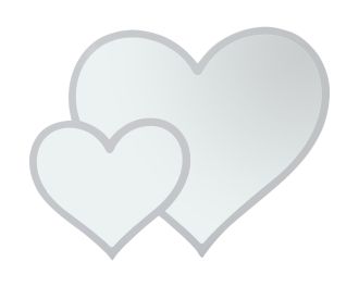 Zrcadlo TWO HEARTS 65 CM bílé Zrcadlo TWO HEARTS 65 CM bílé
