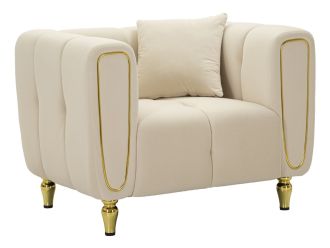 Křeslo ALMA 97 CM krémové/zlaté Křeslo ALMA 97 CM krémové/zlaté