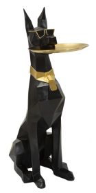 Socha/mísa CANE 91 CM černá/zlatá Socha/mísa CANE 91 CM černá/zlatá
