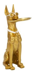 Socha/mísa CANE 74 CM zlatá