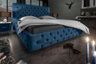 Postel CHESTERFIELD LUX 180x200 CM tmavě modrá samet Postel CHESTERFIELD LUX 180x200 CM tmavě modrá samet