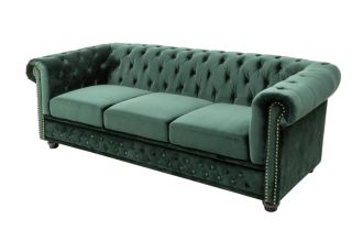 Pohovka CHESTERFIELD 3M 205 CM zelená samet Pohovka CHESTERFIELD 3M 205 CM zelená samet
