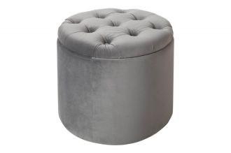Taburet MODERN BAROCCO 50 CM stříbrný samet Taburet MODERN BAROCCO 50 CM stříbrný samet