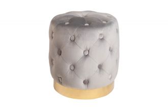 Taburet MODERN BAROCCO 38 CM šedý samet Taburet MODERN BAROCCO 38 CM šedý samet