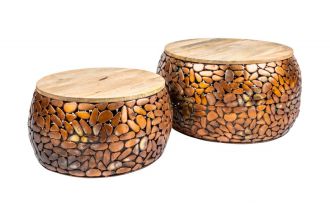 2SET konferenční stolek STONE MOSAIC 65 CM měděný 2SET konferenční stolek STONE MOSAIC 65 CM měděný