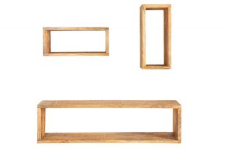 3SET nástěnný regál HEMINGWAY přírodní masiv mango 3SET nástěnný regál HEMINGWAY přírodní masiv mango