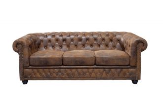Pohovka CHESTERFIELD 3M antik hnědá mikrovlákno Pohovka CHESTERFIELD 3M antik hnědá mikrovlákno