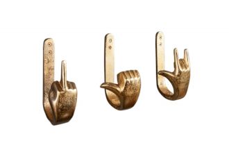 3SET věšák FINGERS zlatý 3SET věšák FINGERS zlatý
