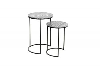 2SET odkládací stolek ELEMENTS 55/45 CM šedý mramor 2SET odkládací stolek ELEMENTS 55/45 CM šedý mramor