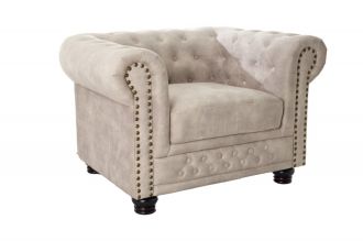 Křeslo CHESTERFIELD 110 CM šampaňské samet Křeslo CHESTERFIELD 110 CM šampaňské samet