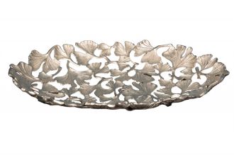Mísa dekorační GINGKO LEAFS 40x26 CM stříbrná Mísa dekorační GINGKO LEAFS 40x26 CM stříbrná