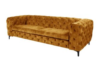 Pohovka MODERN BAROCCO 235 CM tmavě žlutá samet Pohovka MODERN BAROCCO 235 CM tmavě žlutá samet