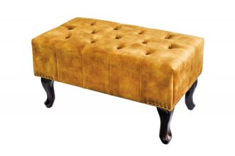 Taburet CHESTERFIELD tmavě žlutý samet Taburet CHESTERFIELD tmavě žlutý samet