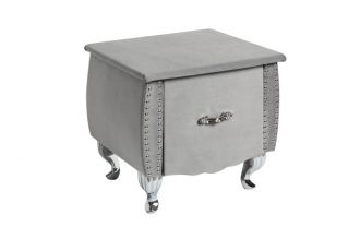 Noční stolek CHESTERFIELD 45 CM stříbrnošedý Noční stolek CHESTERFIELD 45 CM stříbrnošedý