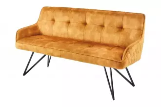 Stolová lavice EUPHORIA 160 CM tmavě žlutá samet Stolová lavice EUPHORIA 160 CM tmavě žlutá samet