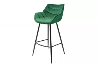 Barová židle DUTCH COMFORT smaragdově zelená samet Barová židle DUTCH COMFORT smaragdově zelená samet