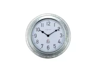 Venkovní nástěnné hodiny NeXtime POPPY stříbrné Venkovní nástěnné hodiny NeXtime POPPY stříbrné
