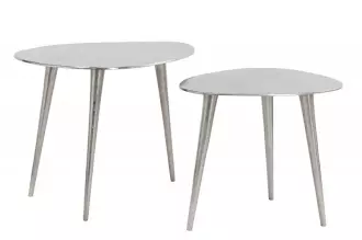 2SET konferenční stolek ELEMENTS 40/32 CM stříbrný 2SET konferenční stolek ELEMENTS 40/32 CM stříbrný