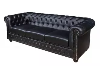 Pohovka CHESTERFIELD 3M 205 CM černá umělá kůže Pohovka CHESTERFIELD 3M 205 CM černá umělá kůže