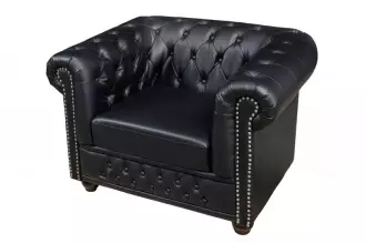 Křeslo CHESTERFIELD černé umělá kůže Křeslo CHESTERFIELD černé umělá kůže