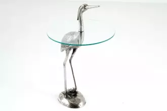 Odkládací stolek WILDLIFE HERON 90 CM stříbrný Odkládací stolek WILDLIFE HERON 90 CM stříbrný