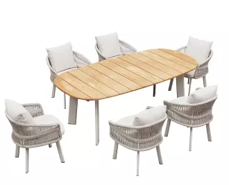 Zahradní 6 místná jídelní souprava AIO TAUPE WHITE Zahradní 6 místná jídelní souprava AIO TAUPE WHITE