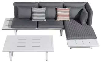 Zahradní 3 místná rohová sedací souprava SOPHIA WHITE GREY Zahradní 3 místná rohová sedací souprava SOPHIA WHITE GREY