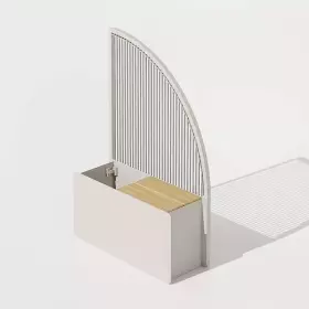 Zahradní modulární květináč s obloukovou podpěrou a teakovým detailem LILIA RIGHT HIGH Zahradní modulární květináč s obloukovou podpěrou a teakovým detailem LILIA RIGHT HIGH