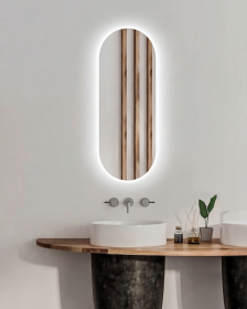 Zrcadlo oválné AMBIENTE 40x100 CM s LED podsvícením po celém obvodu Zrcadlo oválné AMBIENTE 40x100 CM s LED podsvícením po celém obvodu