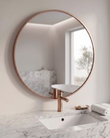 Zrcadlo CHARLOTTE 80 CM ve zlatorůžovém hliníkovém rámu Zrcadlo CHARLOTTE 80 CM ve zlatorůžovém hliníkovém rámu