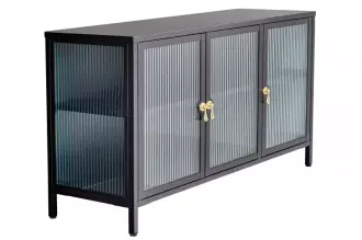 Vitrína AMSTERDAM 105 CM černá vroubkované sklo Vitrína AMSTERDAM 105 CM černá vroubkované sklo