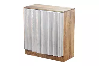 Vysoká komoda ZALVERO 75 CM hliník/masiv mango