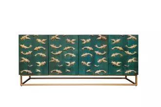 Komoda GOLDEN LAGOON 180 CM tyrkysová/zlatá masiv mango Komoda GOLDEN LAGOON 180 CM tyrkysová/zlatá masiv mango